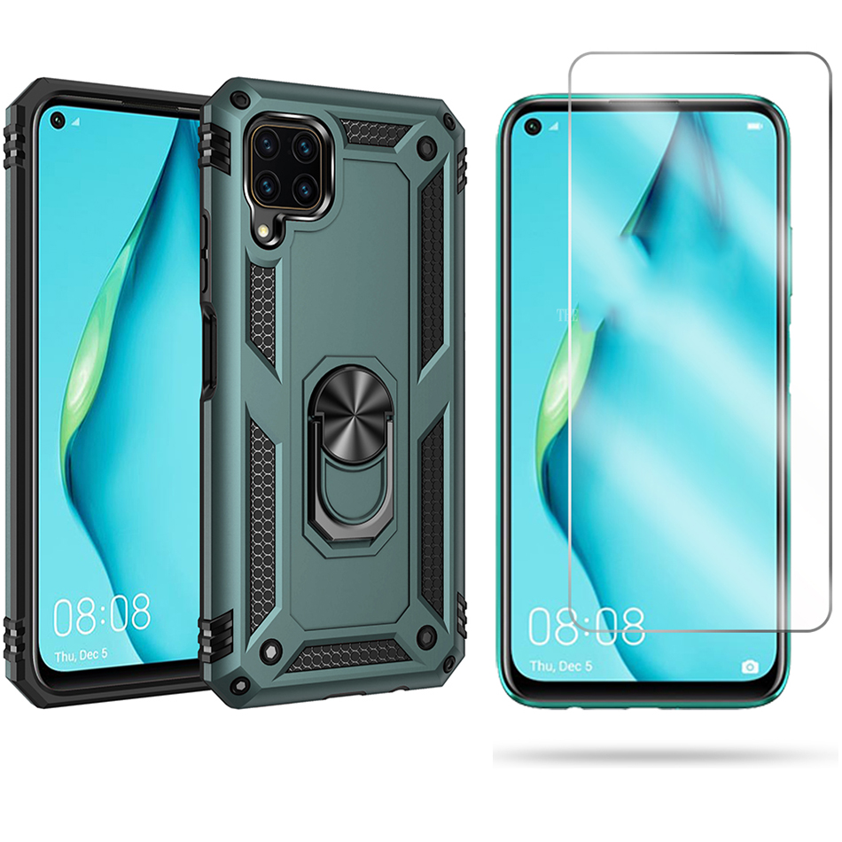 [1-Pack] Huawei Nova 7i Phone Case + [9H HD Clear Tempered Glass] Screen Protector