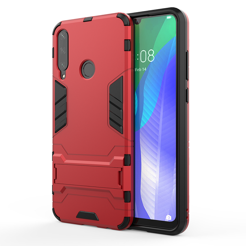 [1-Pack] Huawei Y6P Phone Case + [Full Glue Cover Tempered Glass] Screen Protector