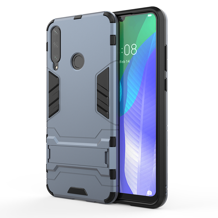 [1-Pack] Huawei Y6P Phone Case + [Full Glue Cover Tempered Glass] Screen Protector