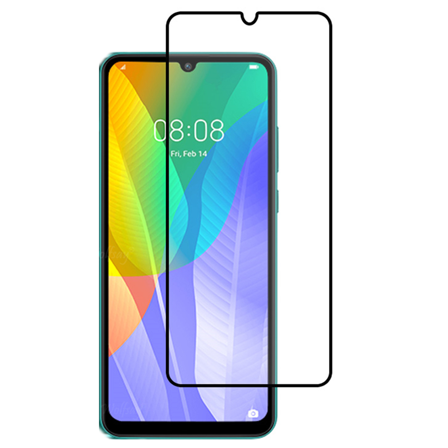 [1-Pack] Huawei Y6P Phone Case + [Full Glue Cover Tempered Glass] Screen Protector