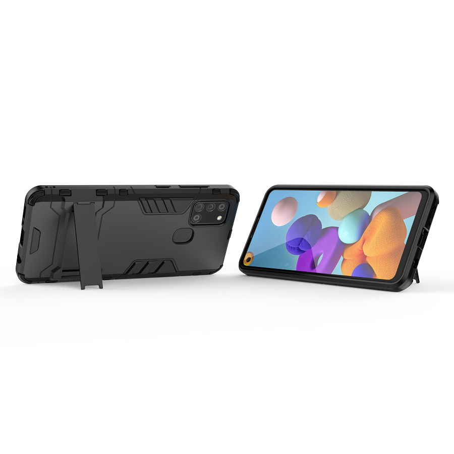 [1-Pack] Samsung Galaxy A21s Phone Case + [Full Glue Cover Tempered Glass] Screen Protector