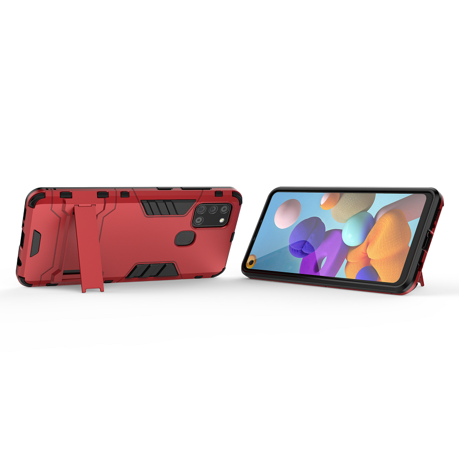 [1-Pack] Samsung Galaxy A21s Phone Case + [Full Glue Cover Tempered Glass] Screen Protector