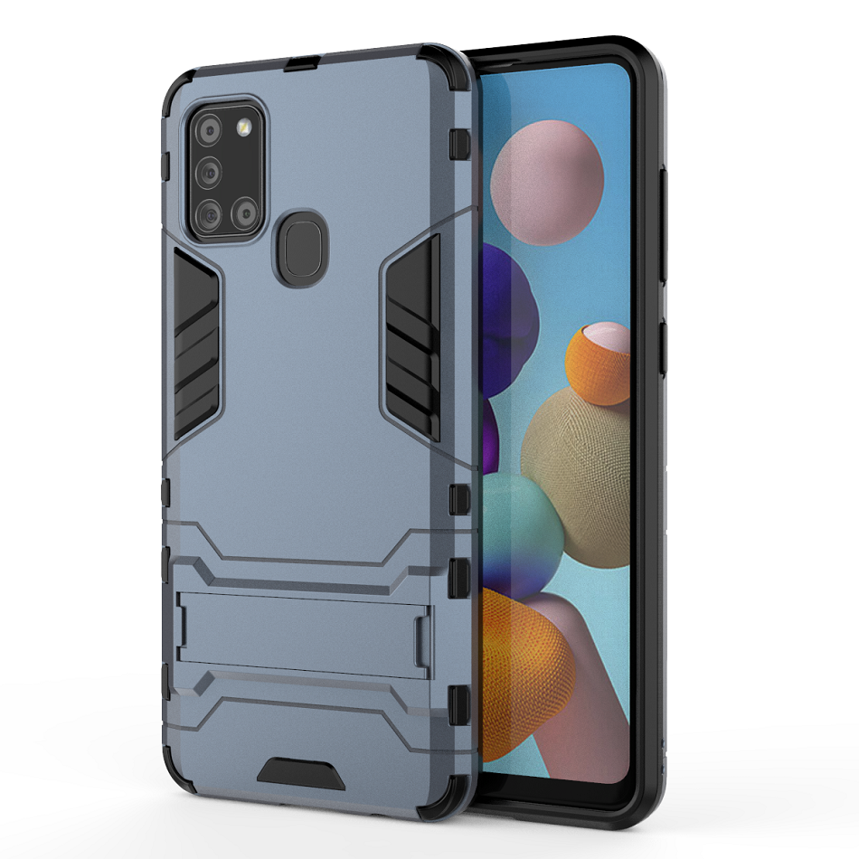 [1-Pack] Samsung Galaxy A21s Phone Case + [Full Glue Cover Tempered Glass] Screen Protector