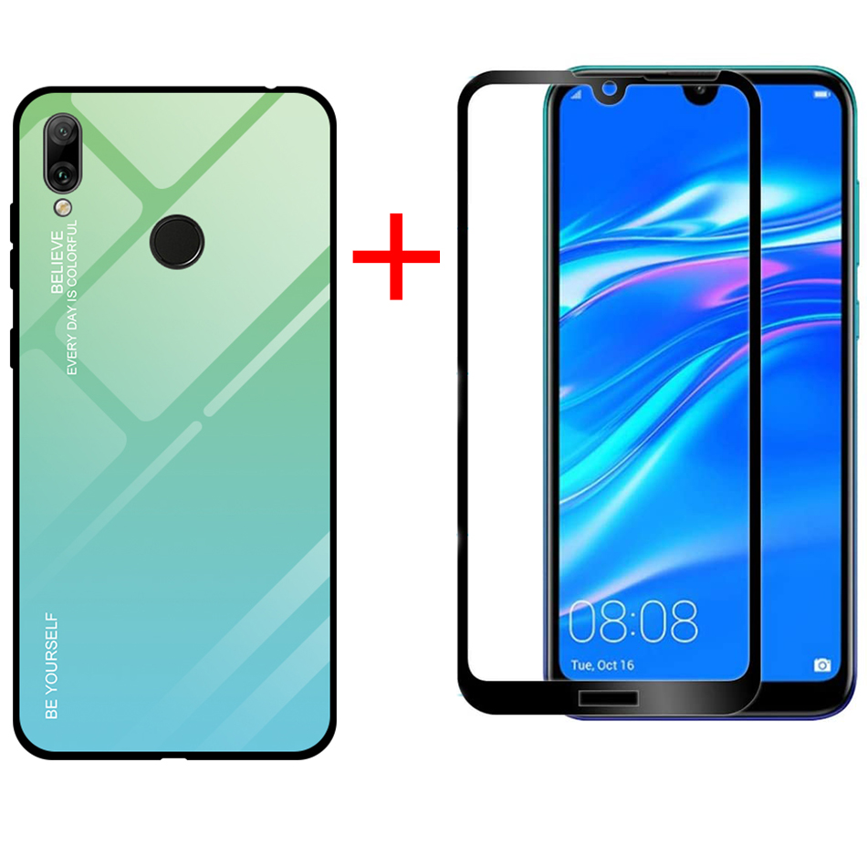 [1-Pack] Huawei Y7 2019 / Y7 Prime 2019 Phone Case + [Full Cover Tempered Glass] Screen Protector