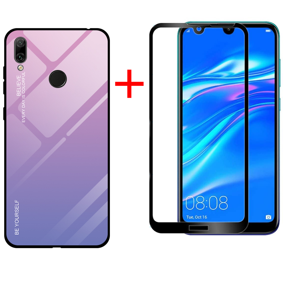 [1-Pack] Huawei Y7 2019 / Y7 Prime 2019 Phone Case + [Full Cover Tempered Glass] Screen Protector