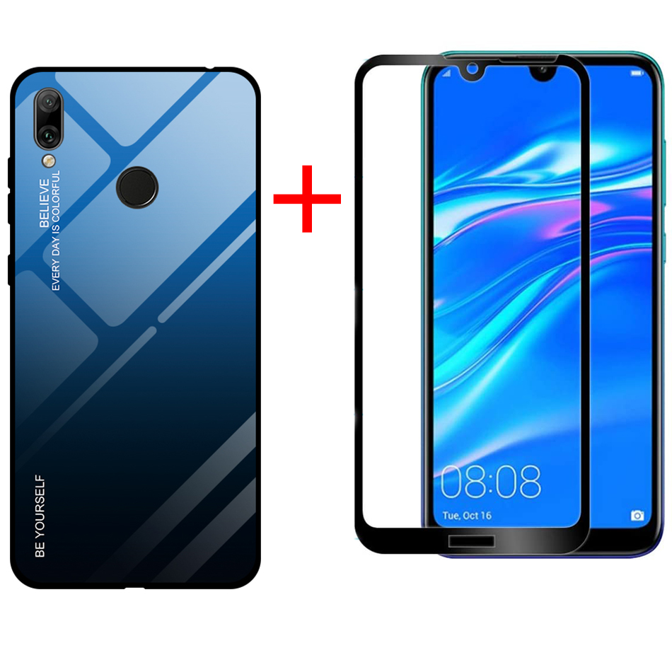[1-Pack] Huawei Y7 2019 / Y7 Prime 2019 Phone Case + [Full Cover Tempered Glass] Screen Protector