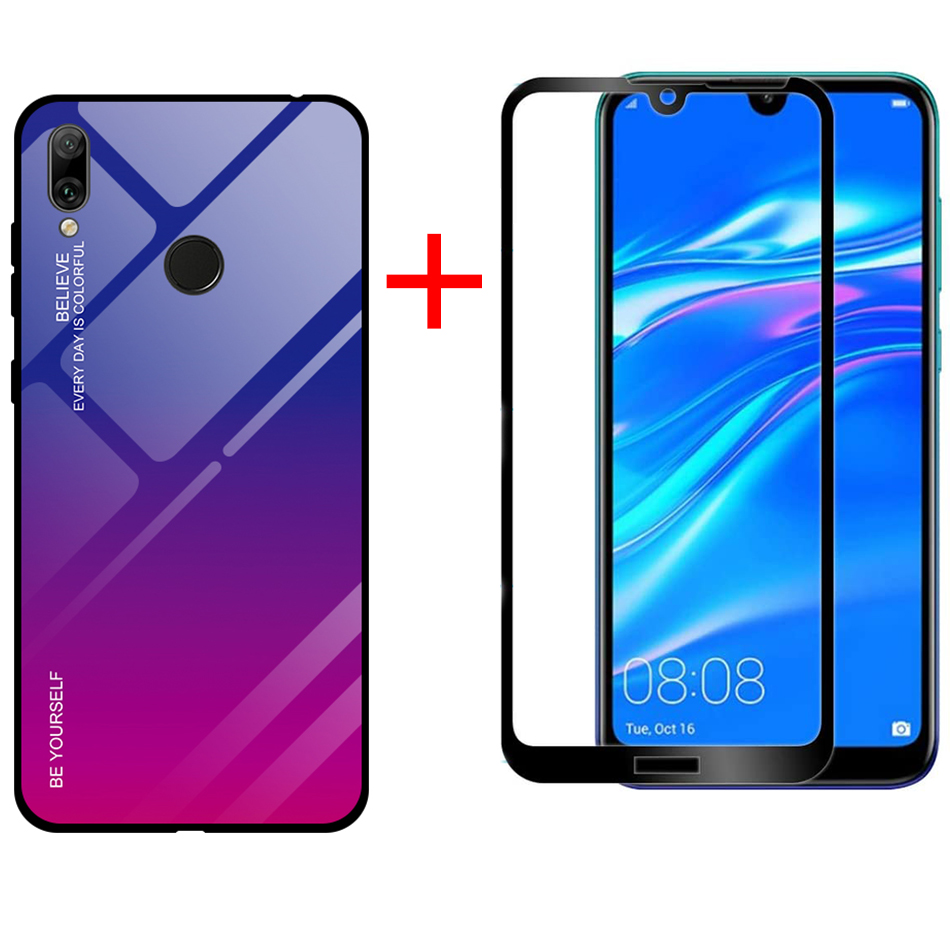 [1-Pack] Huawei Y7 2019 / Y7 Prime 2019 Phone Case + [Full Cover Tempered Glass] Screen Protector