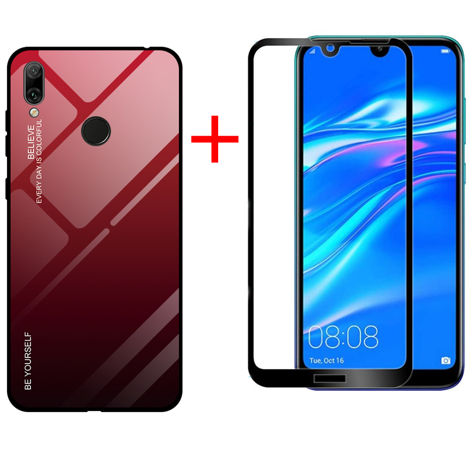 [1-Pack] Huawei Y7 2019 / Y7 Prime 2019 Phone Case + [Full Cover Tempered Glass] Screen Protector