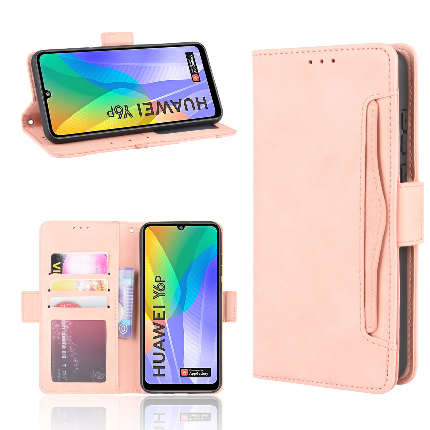 Flip Cover For Huawei Y6P Retro [Doka Slot Flip Leather Case] Wallet Case