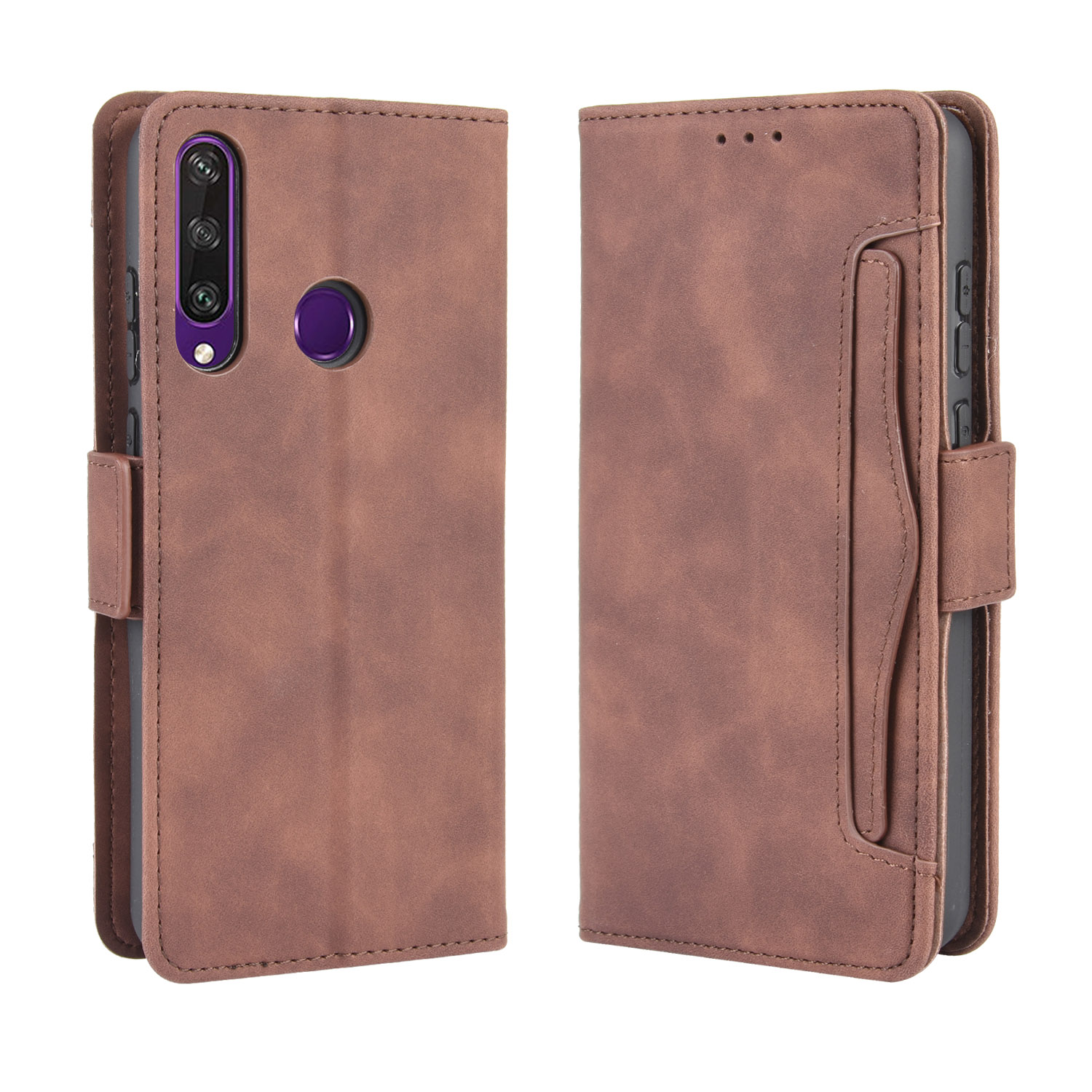 Flip Cover For Huawei Y6P Retro [Doka Slot Flip Leather Case] Wallet Case