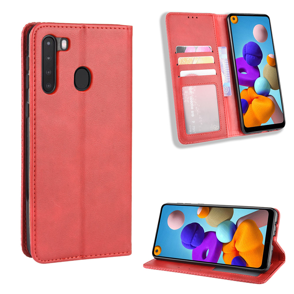 New Shinwo - Wallet Case For Samsung Galaxy A21s [Flip Vintage Leather] Flip Cover
