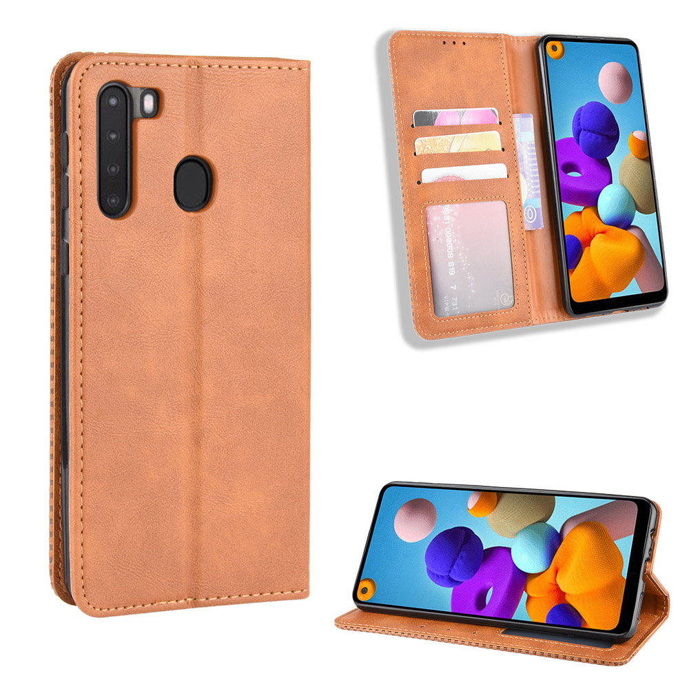 New Shinwo - Wallet Case For Samsung Galaxy A21s [Flip Vintage Leather] Flip Cover