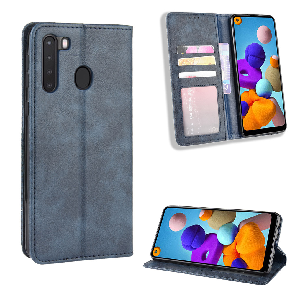 New Shinwo - Wallet Case For Samsung Galaxy A21s [Flip Vintage Leather] Flip Cover