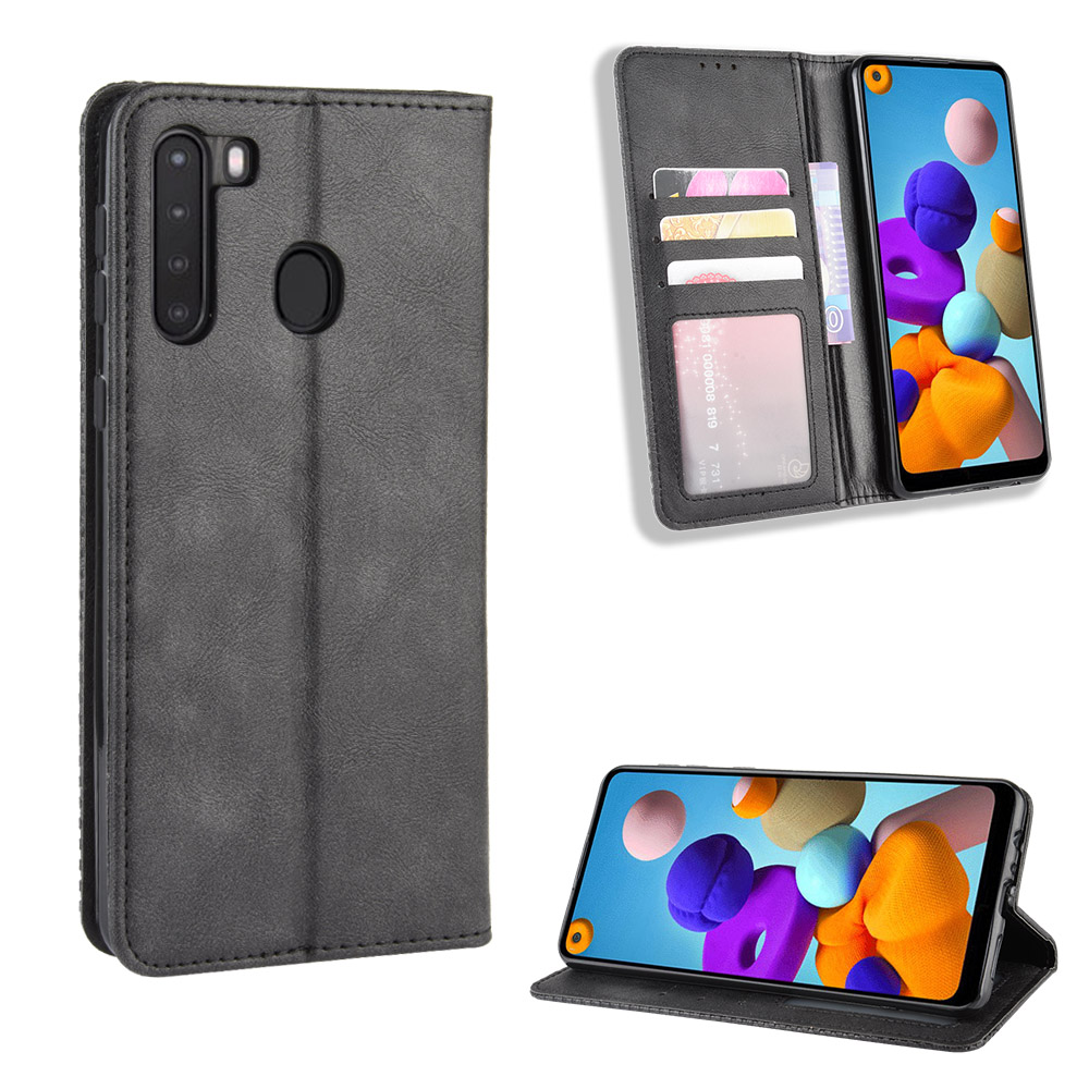 New Shinwo - Wallet Case For Samsung Galaxy A21s [Flip Vintage Leather] Flip Cover