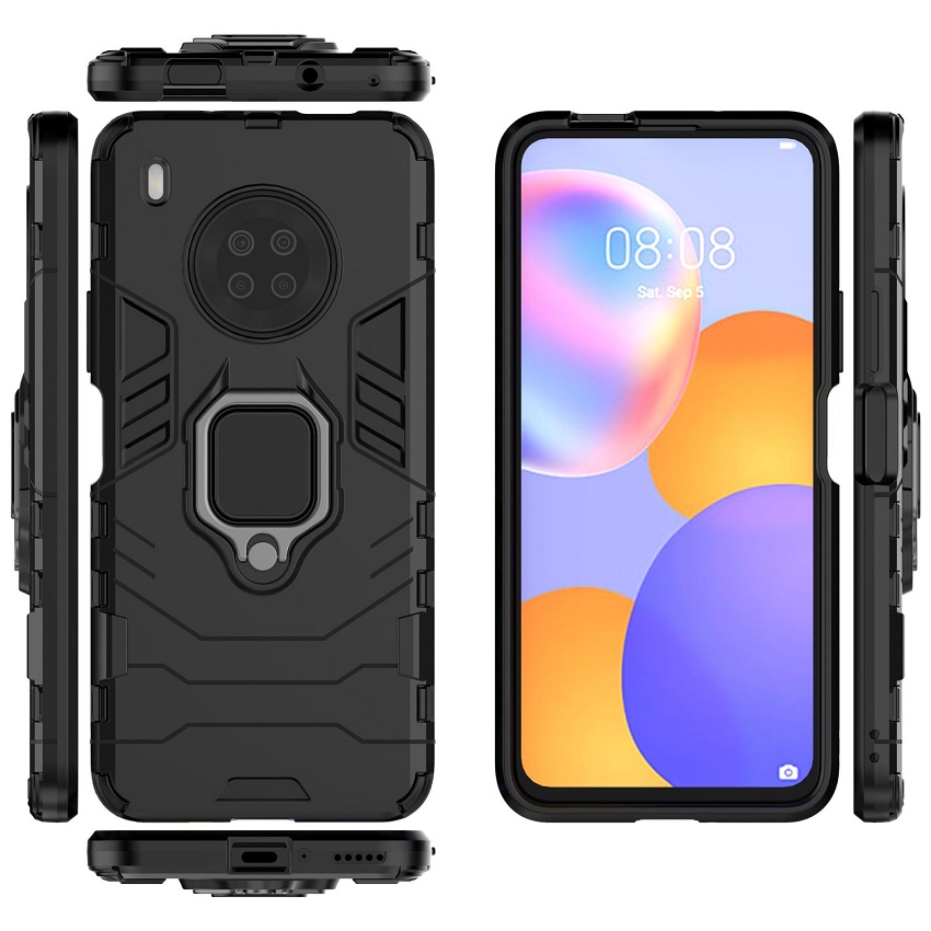 Phone Cover for Huawei Y9A, Armor TPU+PC Heavy Duty Metal Ring Grip Kickstand