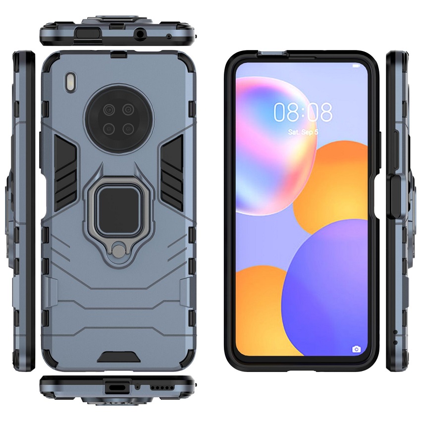 Phone Cover for Huawei Y9A, Armor TPU+PC Heavy Duty Metal Ring Grip Kickstand