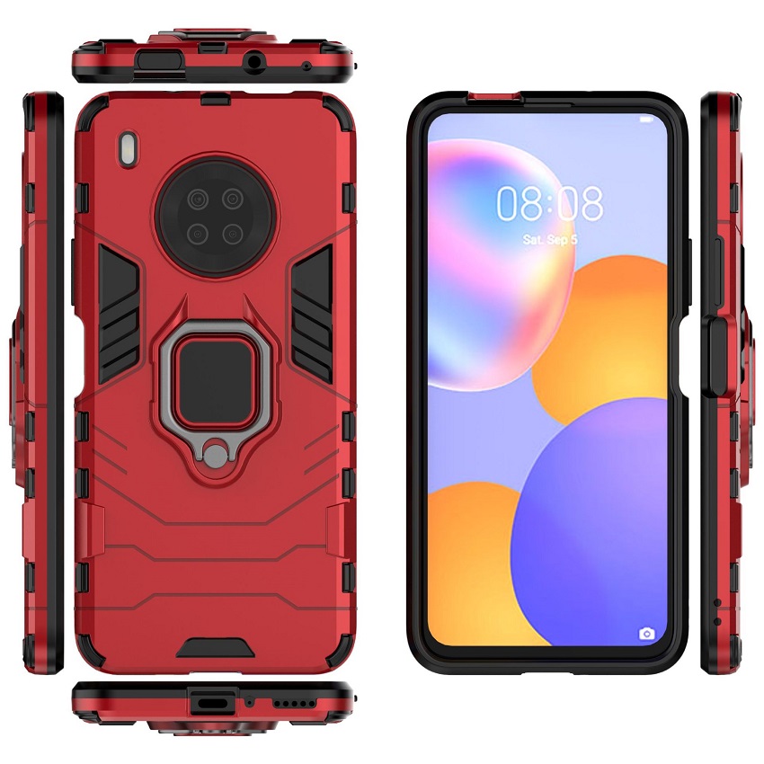Phone Cover for Huawei Y9A, Armor TPU+PC Heavy Duty Metal Ring Grip Kickstand