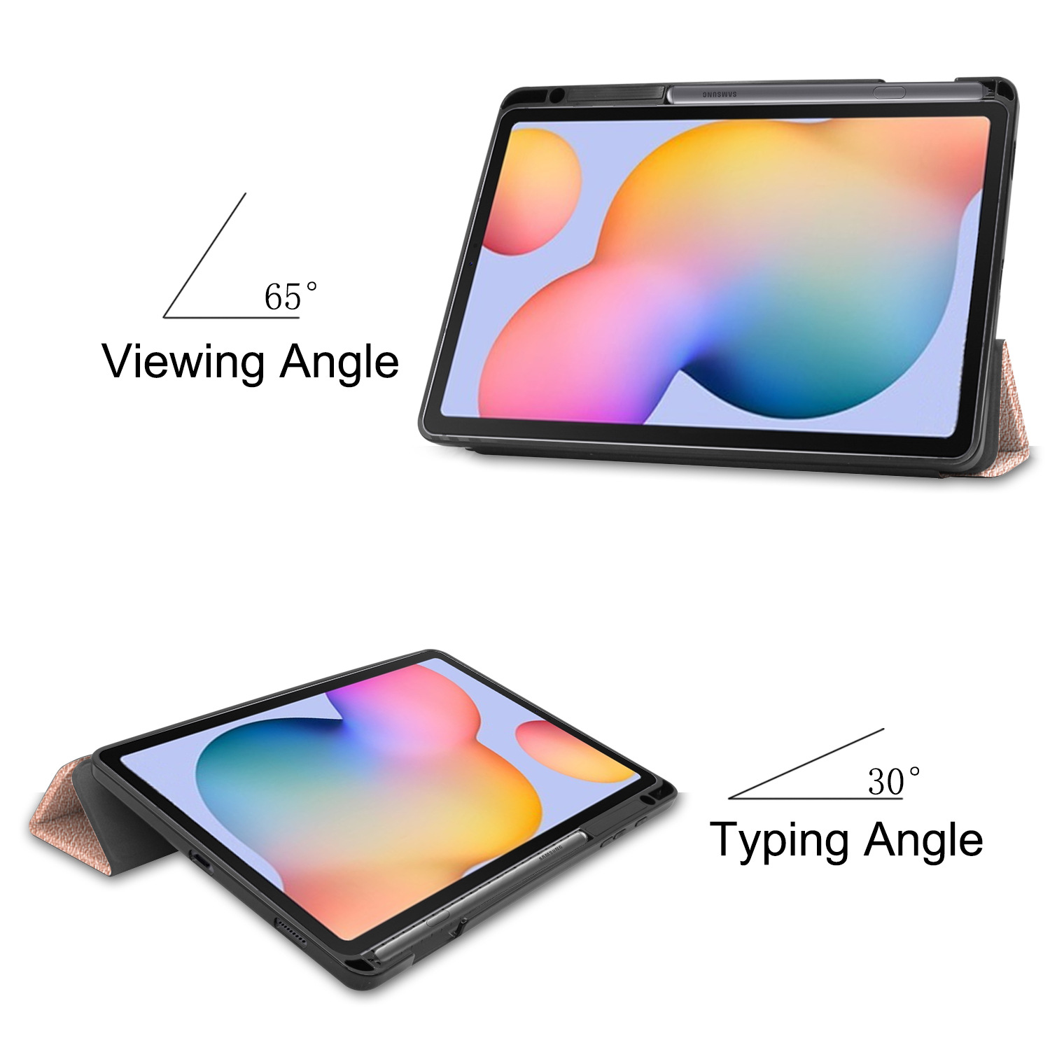 Case for Samsung Galaxy Tab S6 Lite 10.4 Inch 2020 (Model SM-P610/P615), Slim Tri-Fold Stand