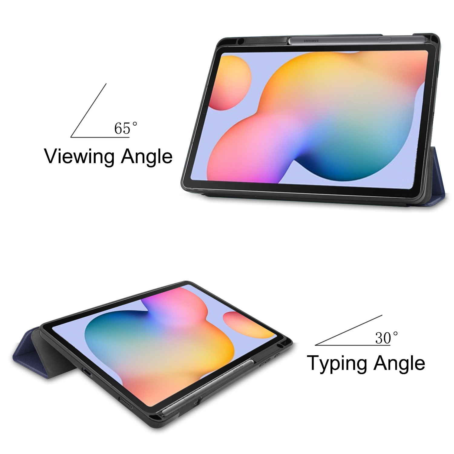 Case for Samsung Galaxy Tab S6 Lite 10.4 Inch 2020 (Model SM-P610/P615), Slim Tri-Fold Stand