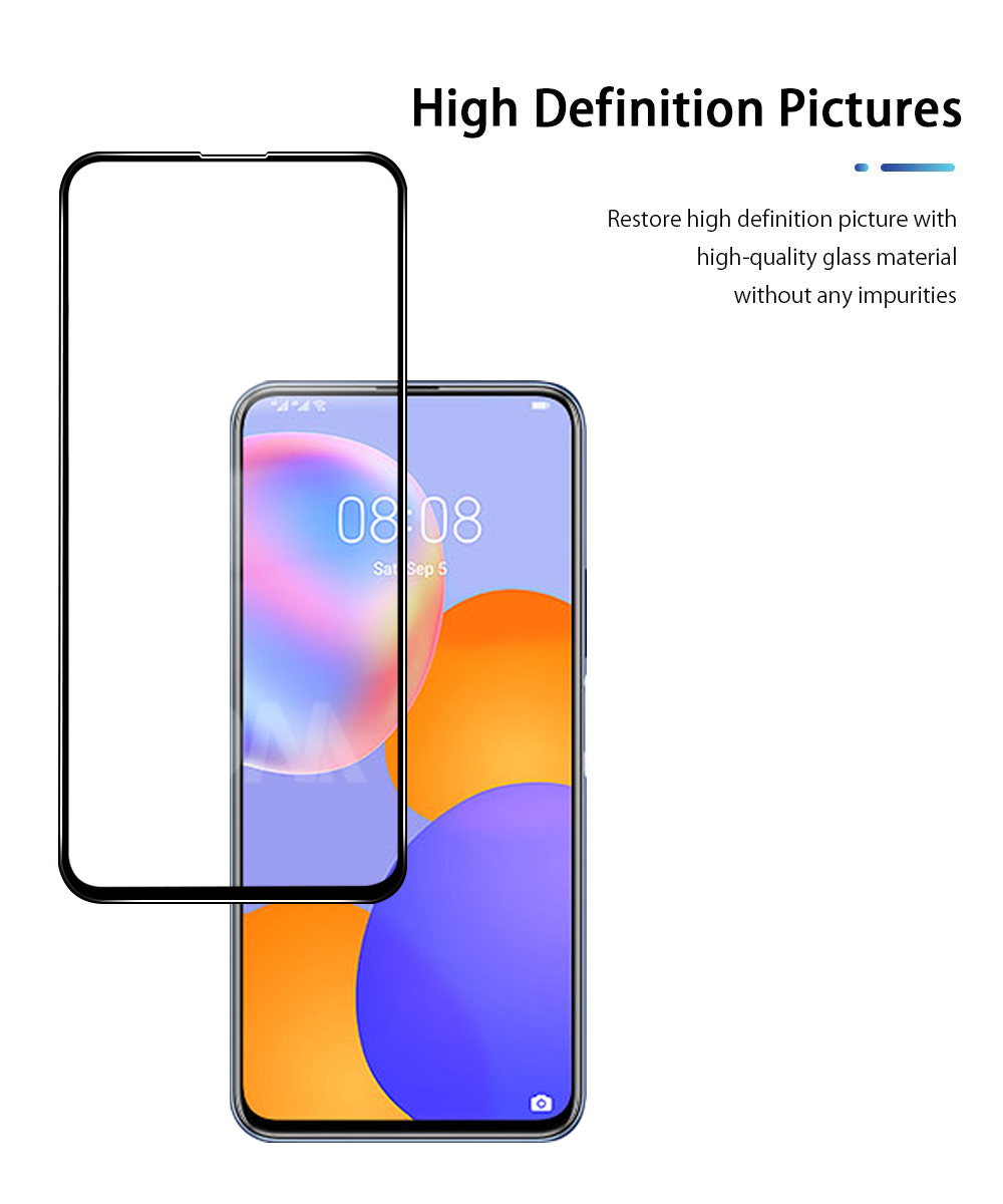 [1-Pack] Huawei Y9A Phone Case + [Full Glue Cover Tempered Glass] Screen Protector