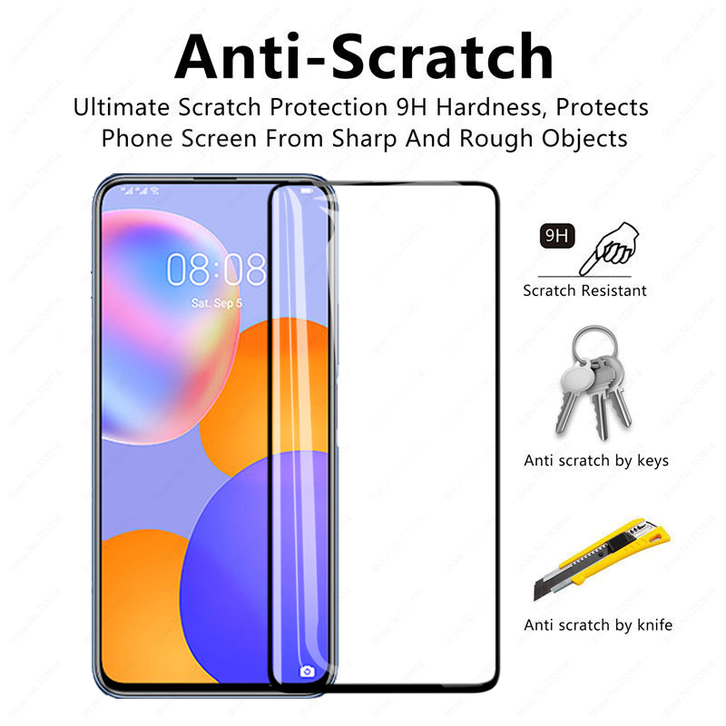 [1-Pack] Huawei Y9A Phone Case + [Full Glue Cover Tempered Glass] Screen Protector
