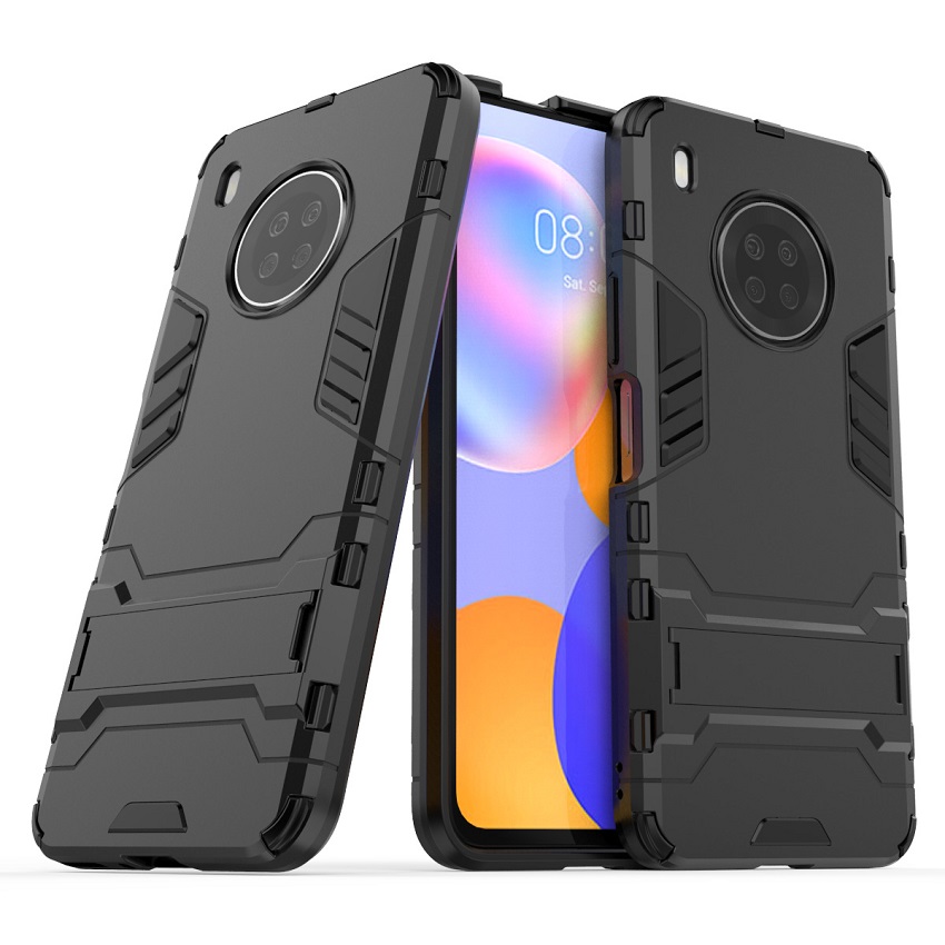 [1-Pack] Huawei Y9A Phone Case + [Full Glue Cover Tempered Glass] Screen Protector