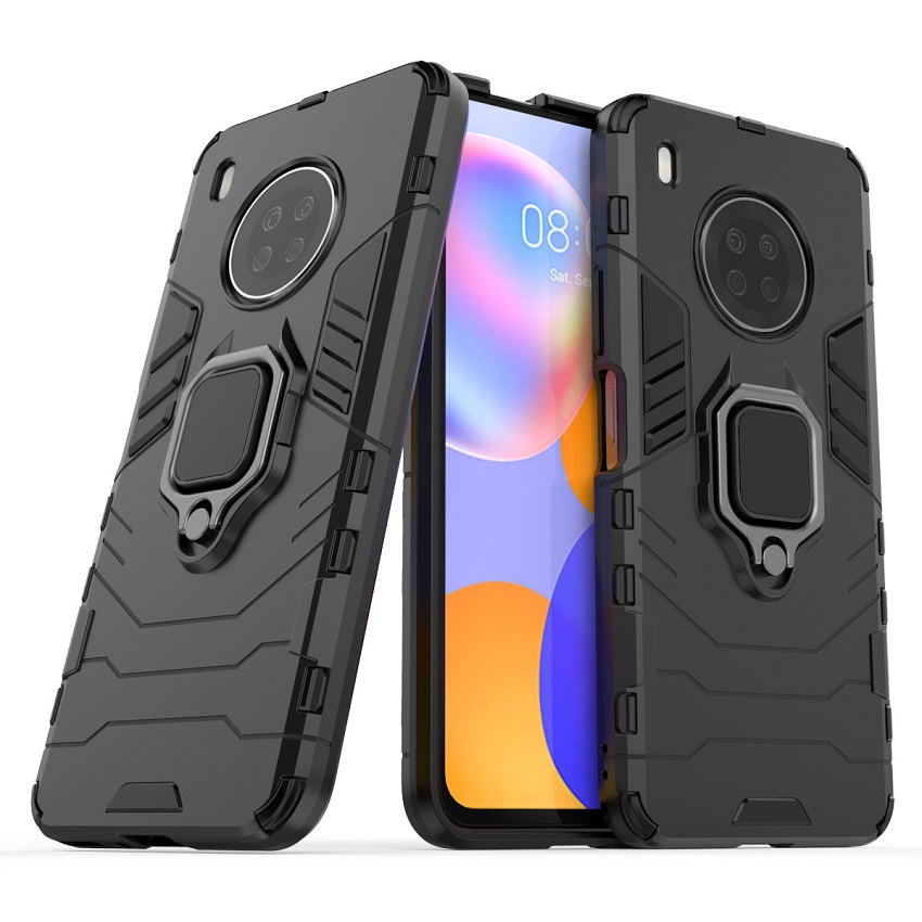 [1-Pack] Huawei Y9A Phone Case + [Full Glue Cover Tempered Glass] Screen Protector
