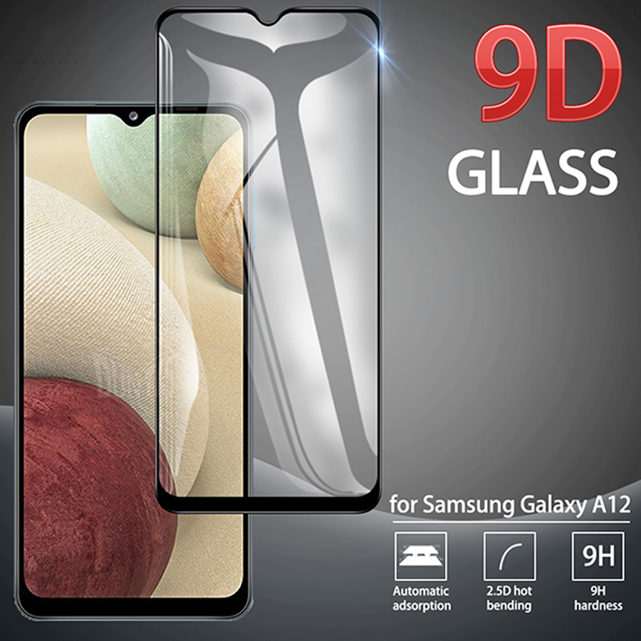 [1-Pack] Samsung Galaxy A12 Phone Case + [Full Glue Cover Tempered Glass] Screen Protector