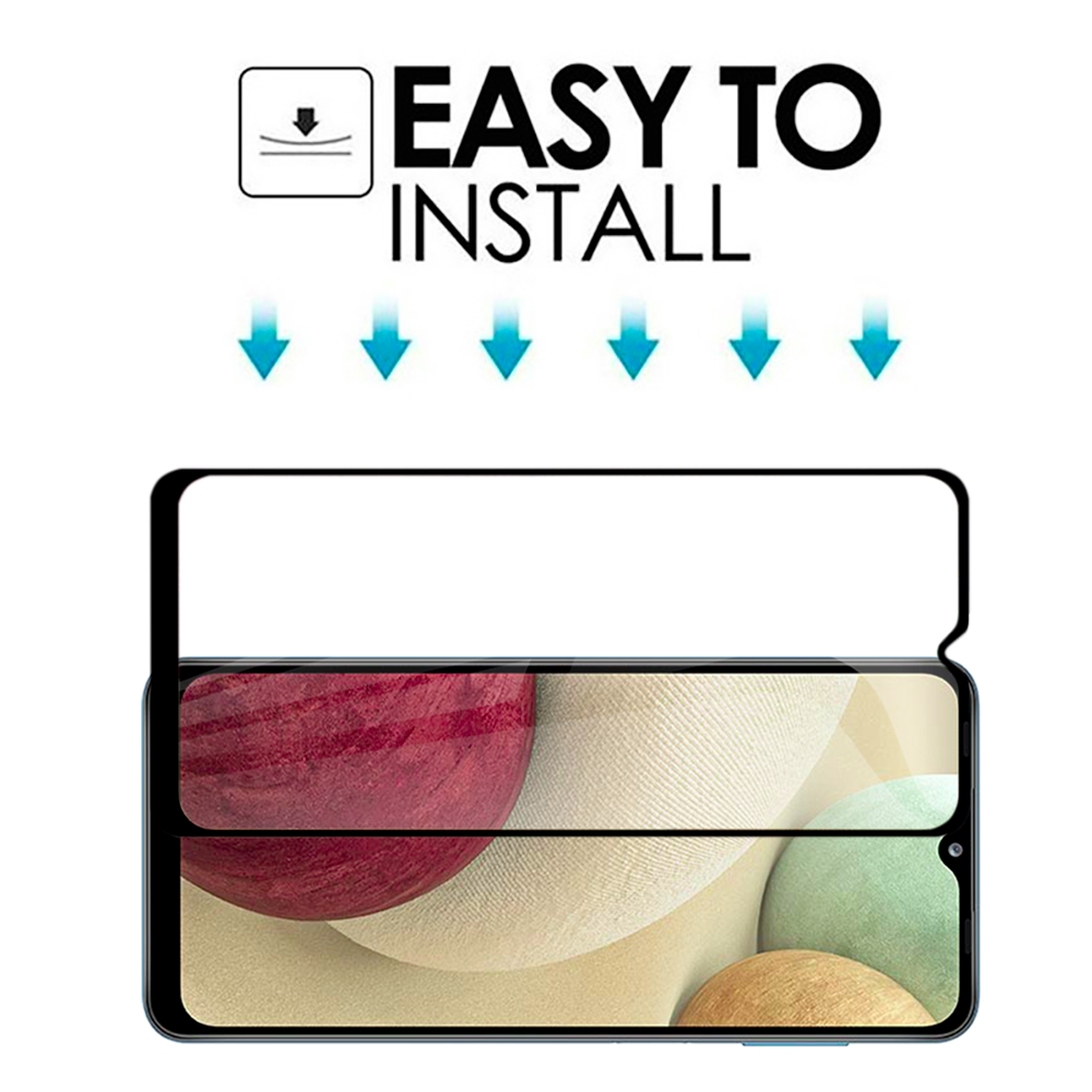 [1-Pack] Samsung Galaxy A12 Phone Case + [Full Glue Cover Tempered Glass] Screen Protector