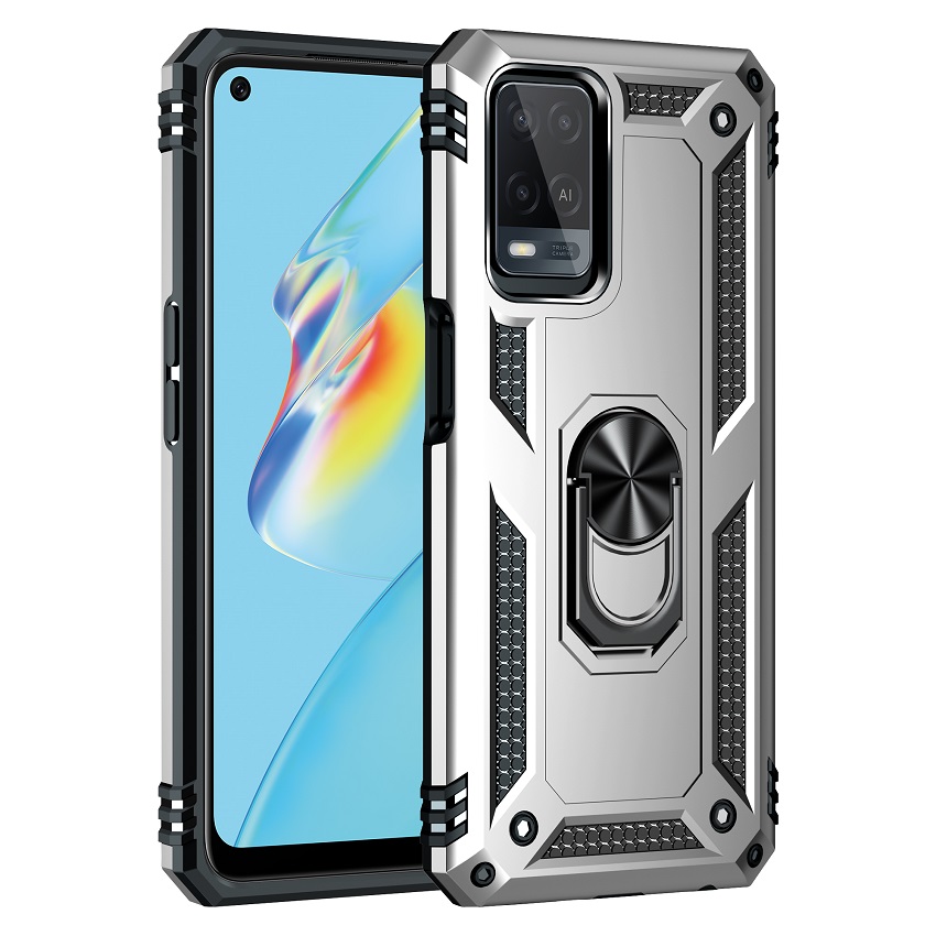 Phone Case for Oppo A54, 6.51" Case, TPU+PC Shockproof Armor with Rotating Ring Stand
