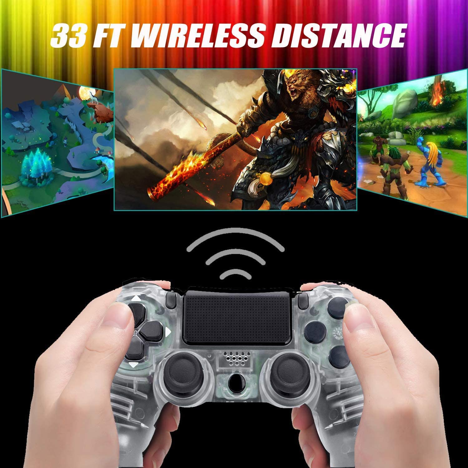 2 Pieces PS4 Game Controller-Double Shock 4 Wireless Controller for Playstation 4-six-axis Joystick