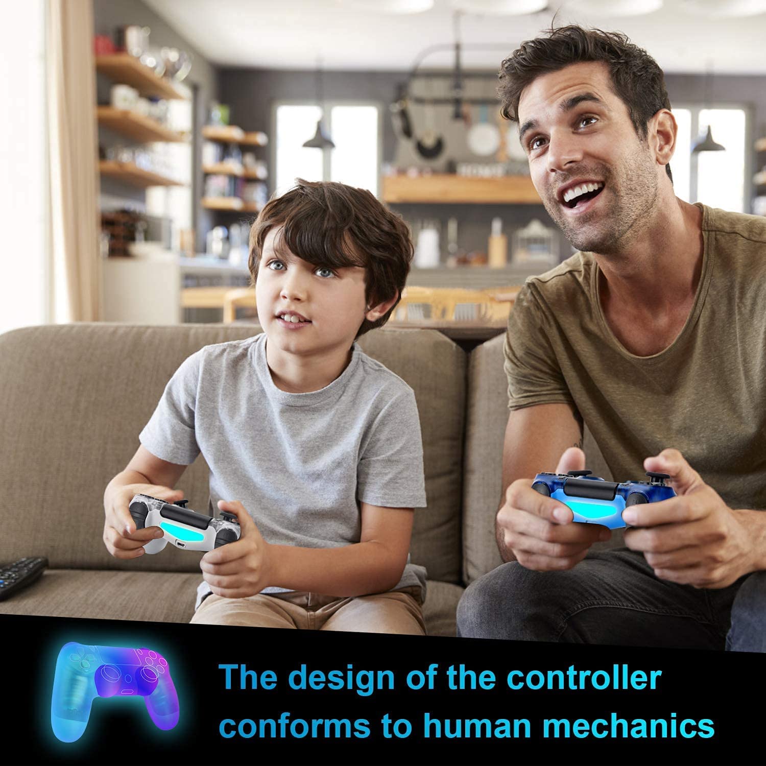 2 Pieces PS4 Game Controller-Double Shock 4 Wireless Controller for Playstation 4-six-axis Joystick