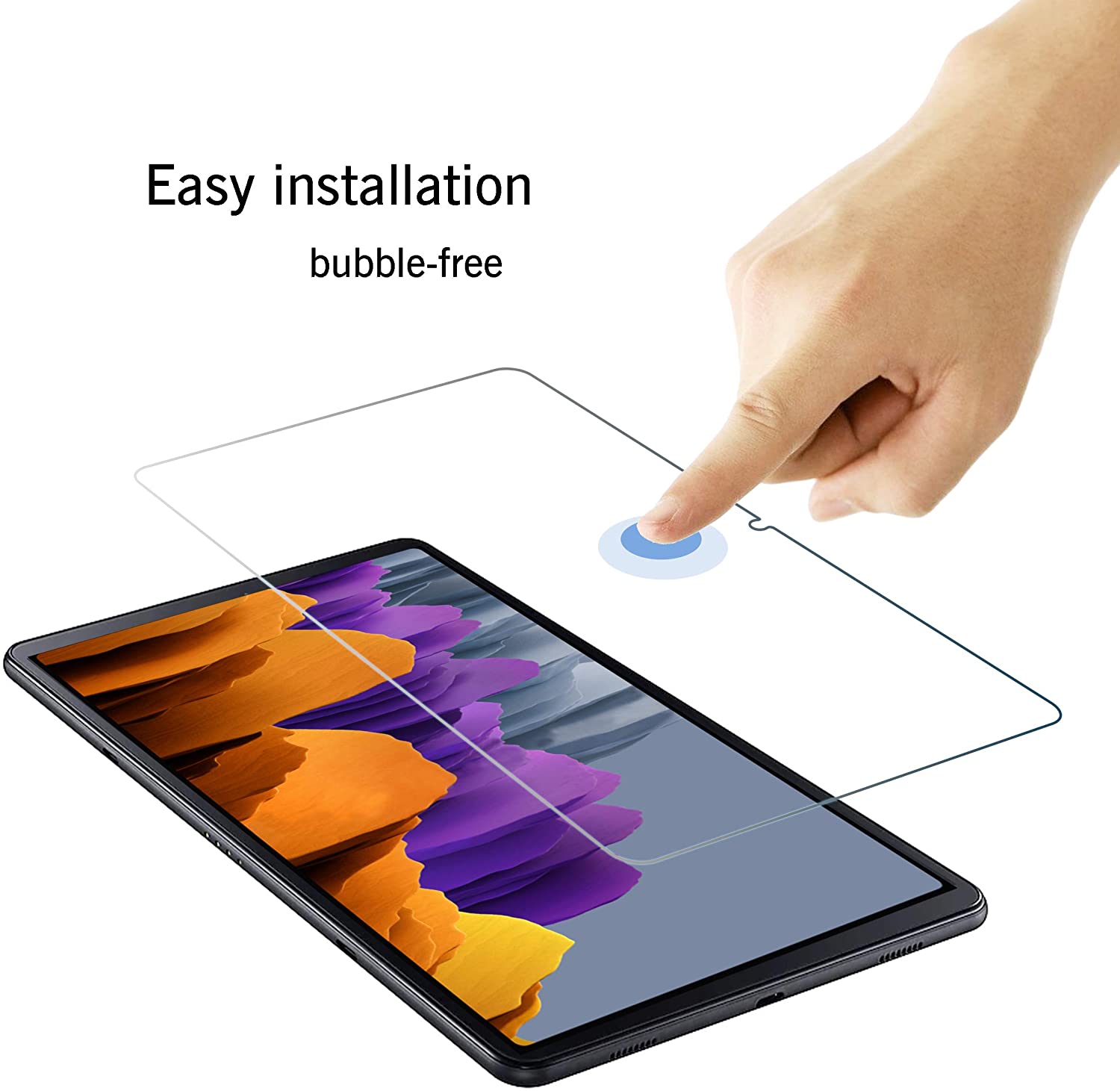 2 Pack Samsung Galaxy Tab S7 9H Hardness Tempered Glass Screen Protector