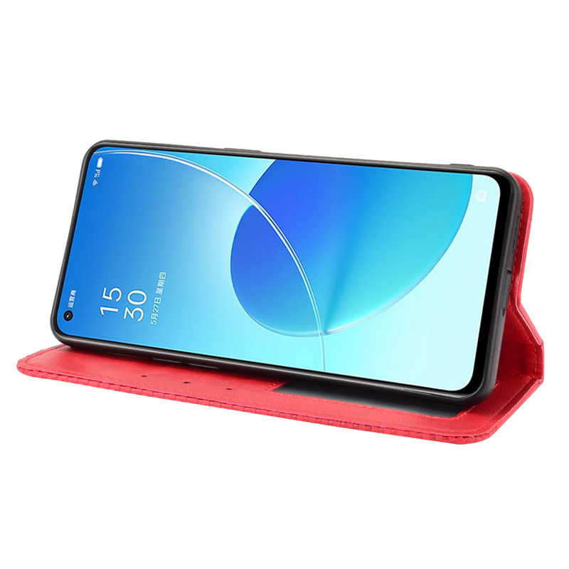 Flip Cover for OPPO Reno 6 5G / OPPO Reno6 5G Wallet Leather Phone Case Shockproof Durable Retro Case