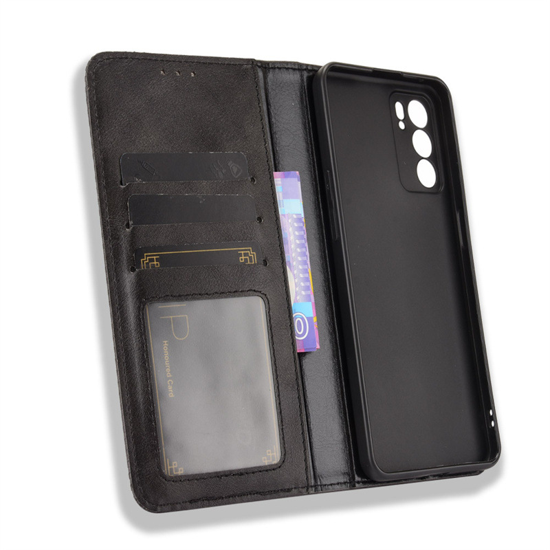 Flip Cover for OPPO Reno 6 5G / OPPO Reno6 5G Wallet Leather Phone Case Shockproof Durable Retro Case