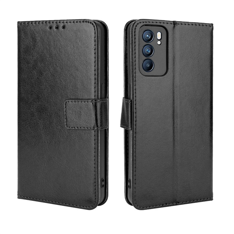 Flip Cover for OPPO Reno 6 5G / OPPO Reno6 5G Wallet Leather Phone Case Shockproof Durable Case Cover