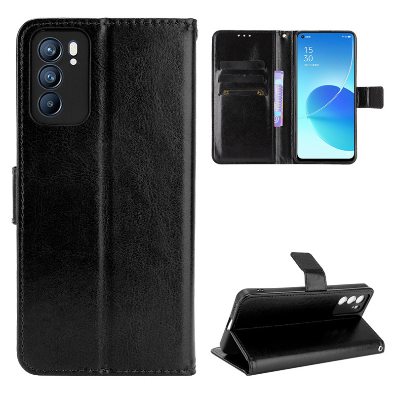 Flip Cover for OPPO Reno 6 5G / OPPO Reno6 5G Wallet Leather Phone Case Shockproof Durable Case Cover