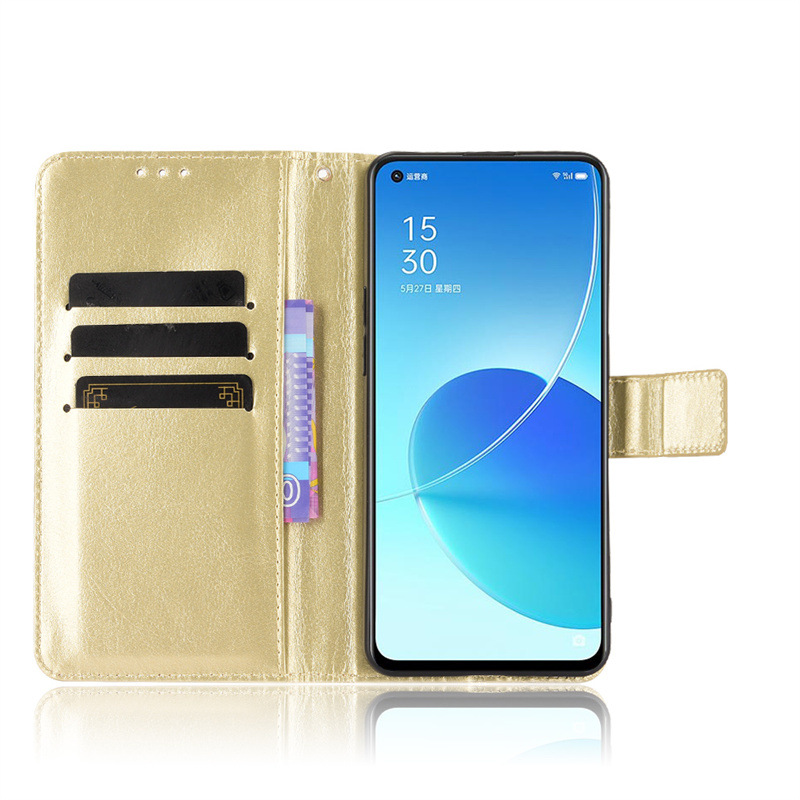 Flip Cover for OPPO Reno 6 5G / OPPO Reno6 5G Wallet Leather Phone Case Shockproof Durable Case Cover