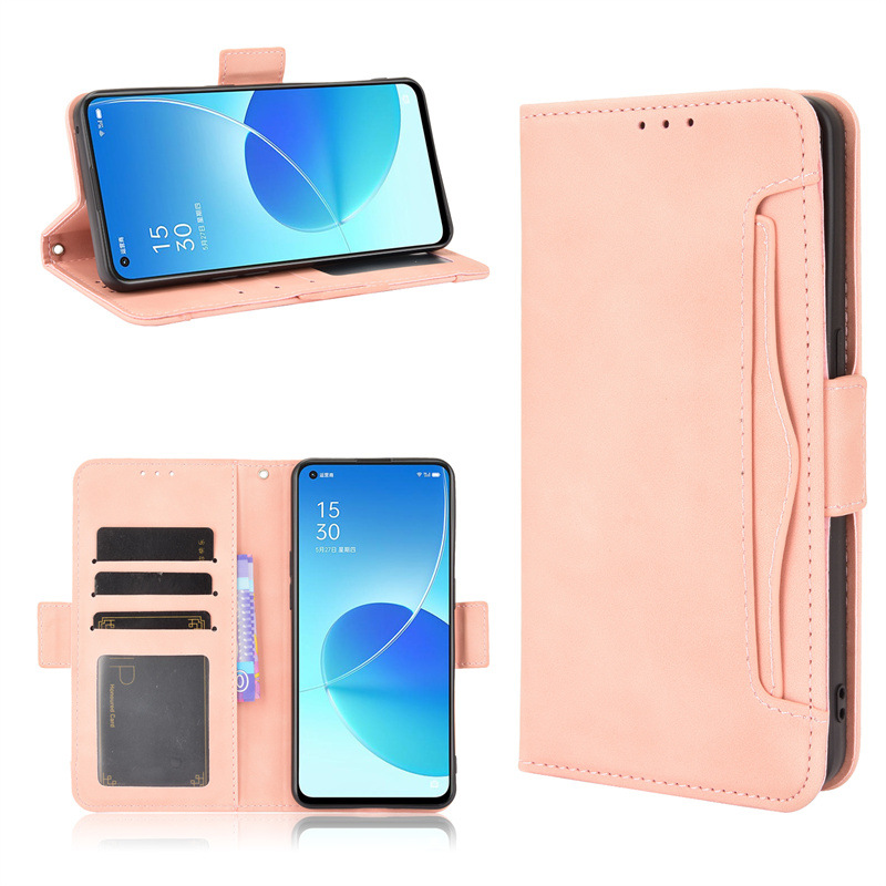 Leather Phone Case for OPPO Reno 6 5G / OPPO Reno6 5G Wallet Leather Phone Case Shockproof Durable Retro Flip Stand Case