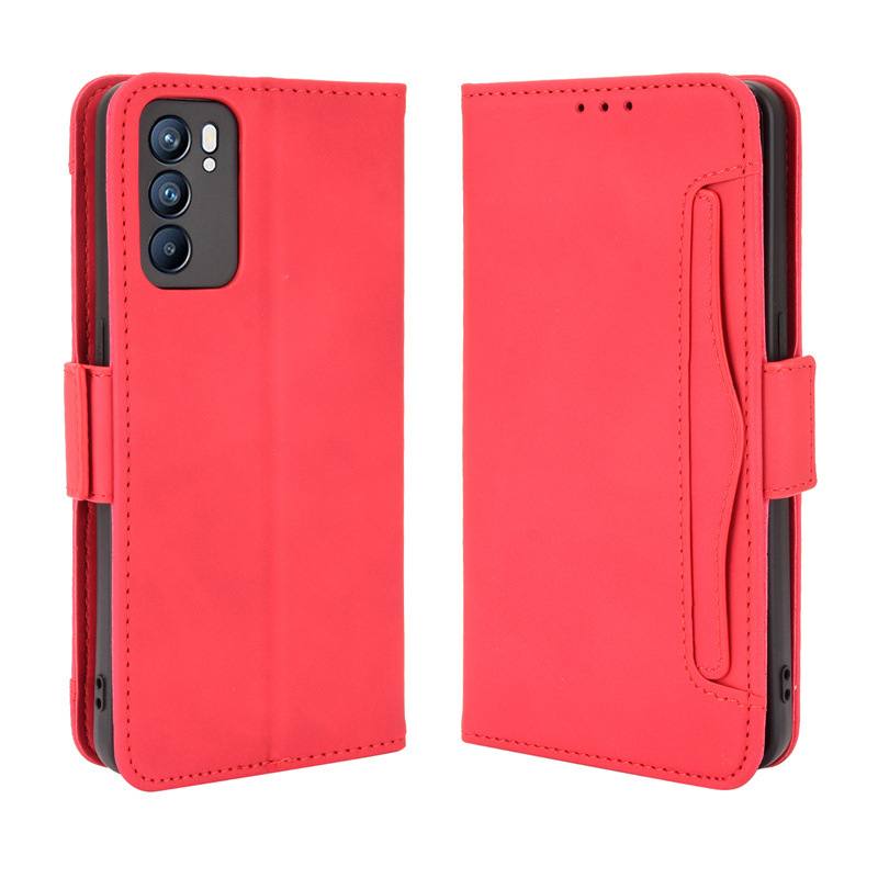 Leather Phone Case for OPPO Reno 6 5G / OPPO Reno6 5G Wallet Leather Phone Case Shockproof Durable Retro Flip Stand Case