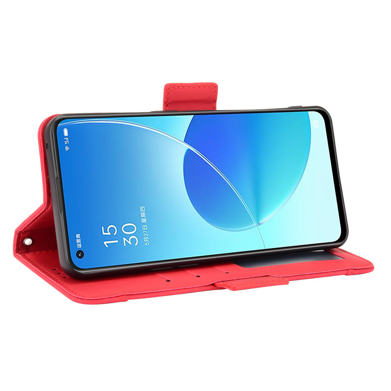 Leather Phone Case for OPPO Reno 6 5G / OPPO Reno6 5G Wallet Leather Phone Case Shockproof Durable Retro Flip Stand Case