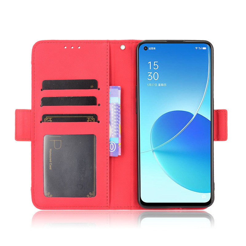 Leather Phone Case for OPPO Reno 6 5G / OPPO Reno6 5G Wallet Leather Phone Case Shockproof Durable Retro Flip Stand Case