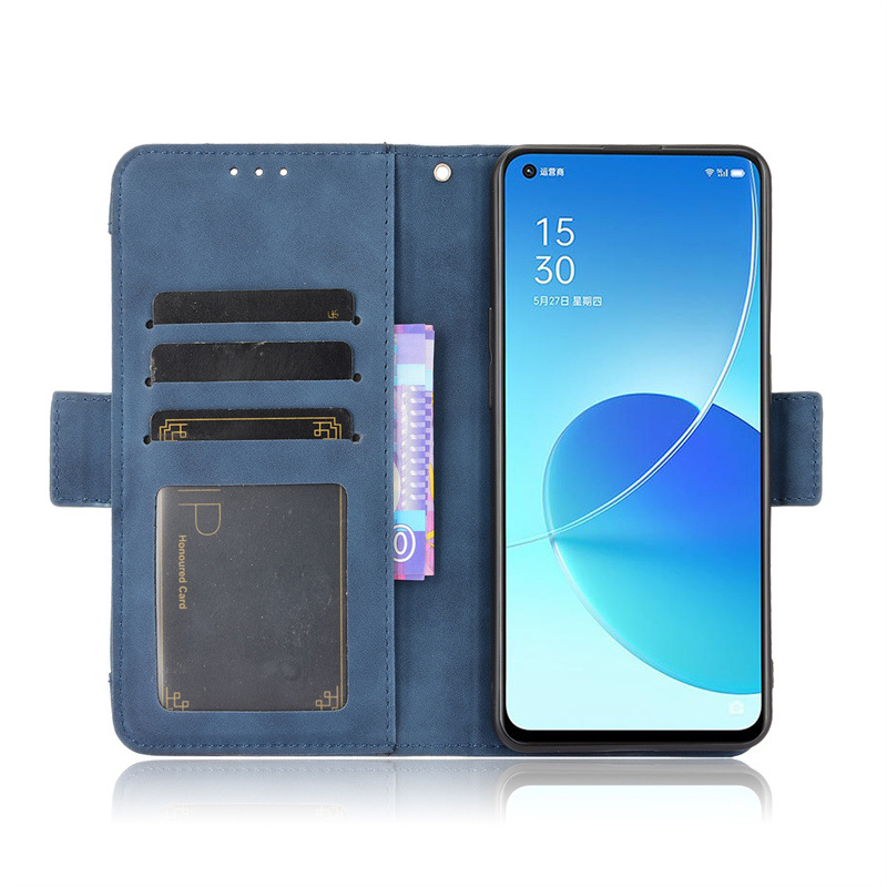 Leather Phone Case for OPPO Reno 6 5G / OPPO Reno6 5G Wallet Leather Phone Case Shockproof Durable Retro Flip Stand Case