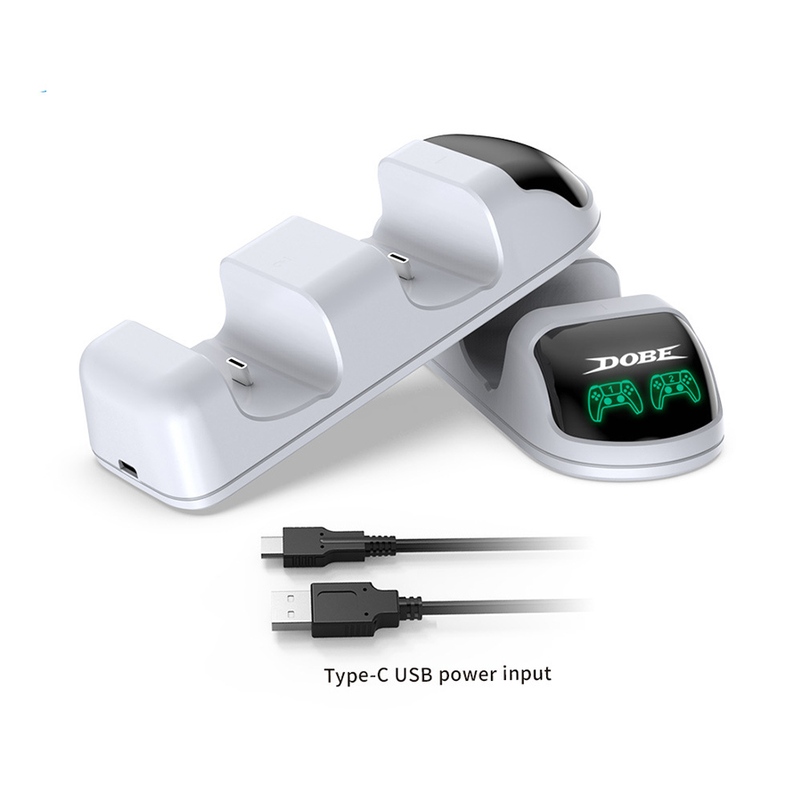 Dual Fast Charger for Playstation 5 Controller Charger Station Charging Cradle Dock Station With LED Indicator for PS5 Gamepads