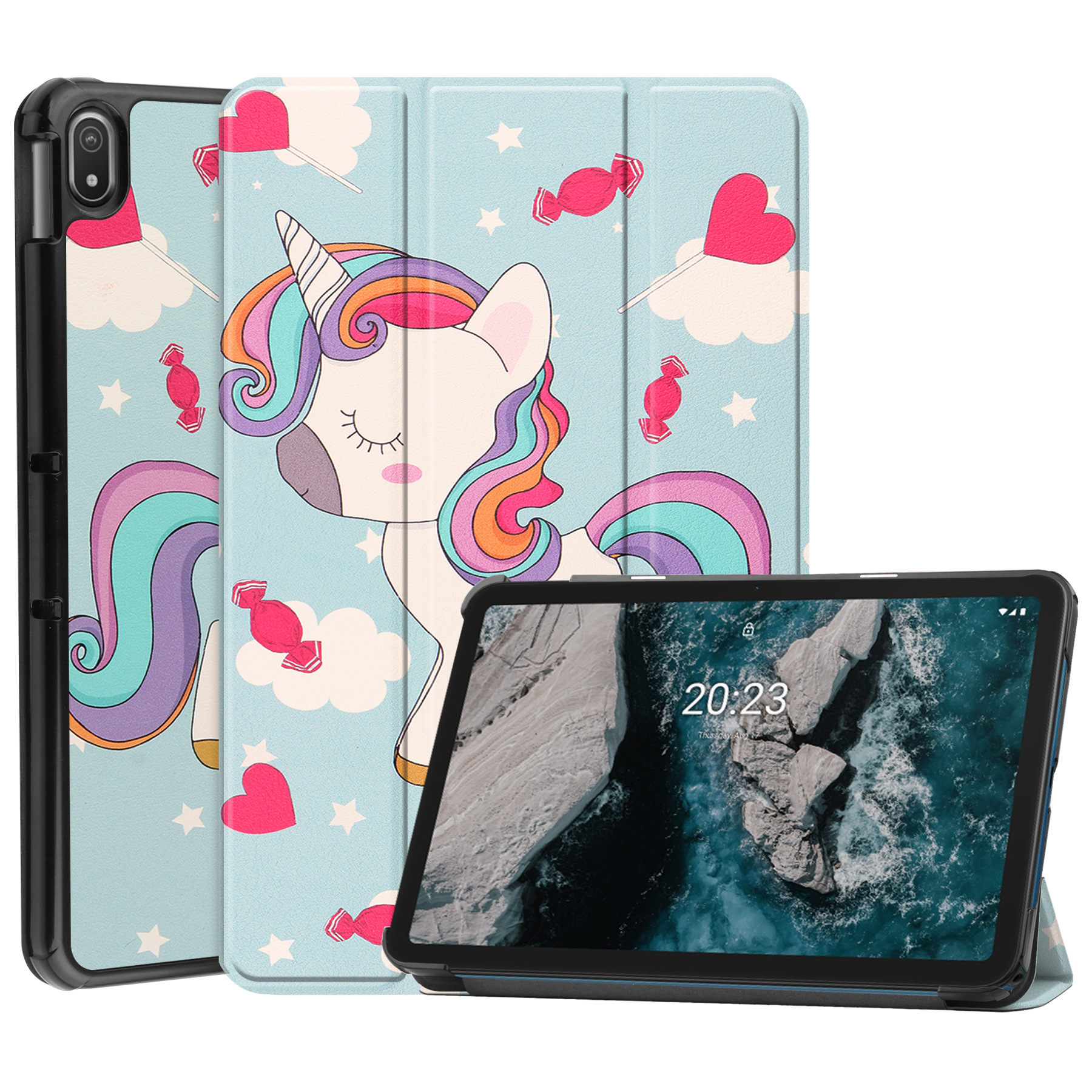 Flip Folio Tablet Case for Nokia T20 Case PU Leather Smart Case with Auto Wake Function