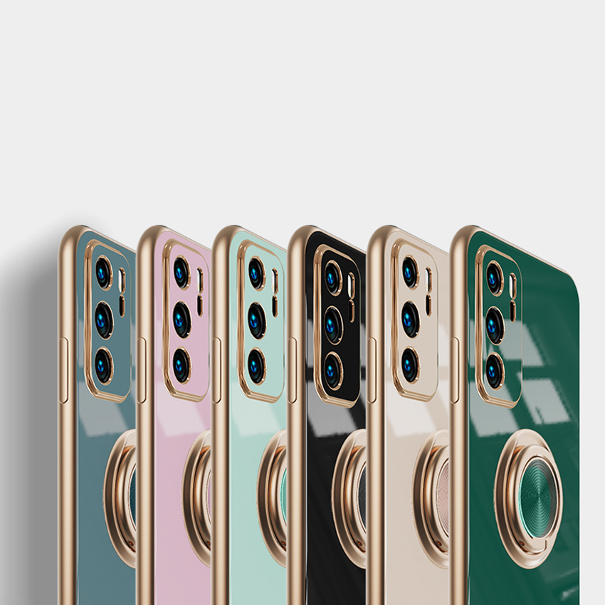 Phone Case for Xiaomi Mi 11T Pro 10T Pro Mi 10 Pro Mi 11 Lite 11 Pro Ultra Redmi Note 10S 10 Pro Note 11 Pro Poco F3 Poco X3 GT K30 K40 Pro Electroplating TPU Case with Roating Ring Stand