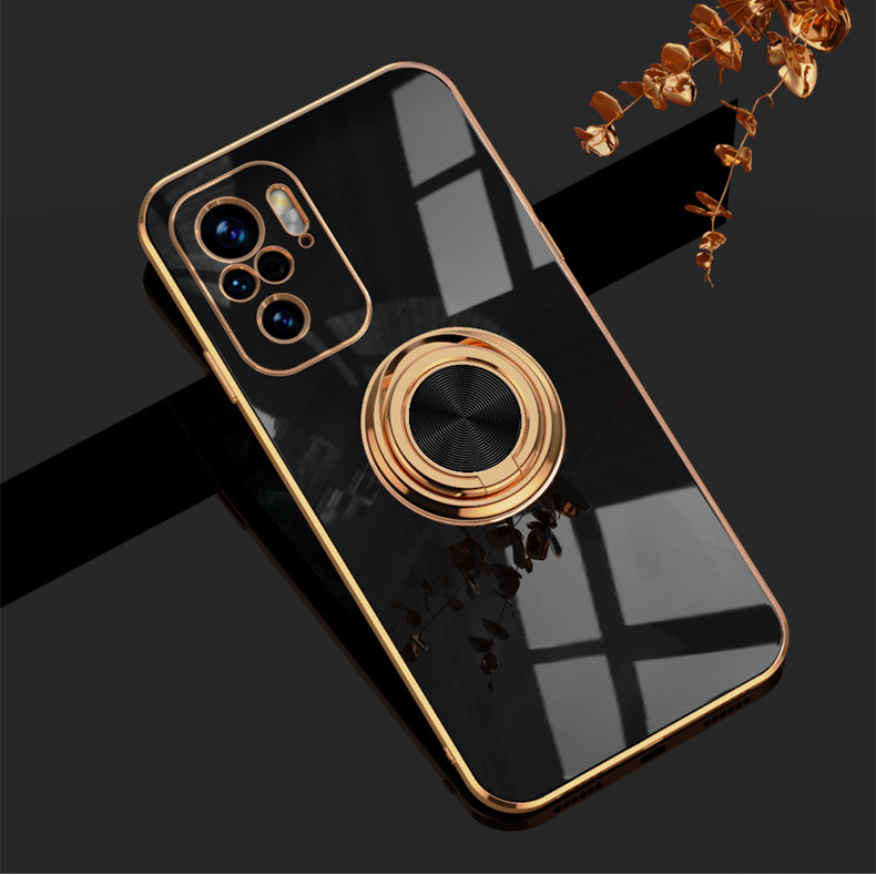 Phone Case for Xiaomi Mi 11T Pro 10T Pro Mi 10 Pro Mi 11 Lite 11 Pro Ultra Redmi Note 10S 10 Pro Note 11 Pro Poco F3 Poco X3 GT K30 K40 Pro Electroplating TPU Case with Roating Ring Stand