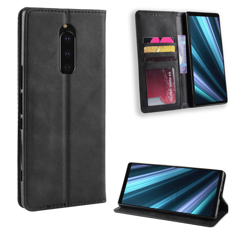 Flip Case for Sony Xperia 1 5 10 II III Wallet Leather Phone Case Shockproof Durable Retro Case