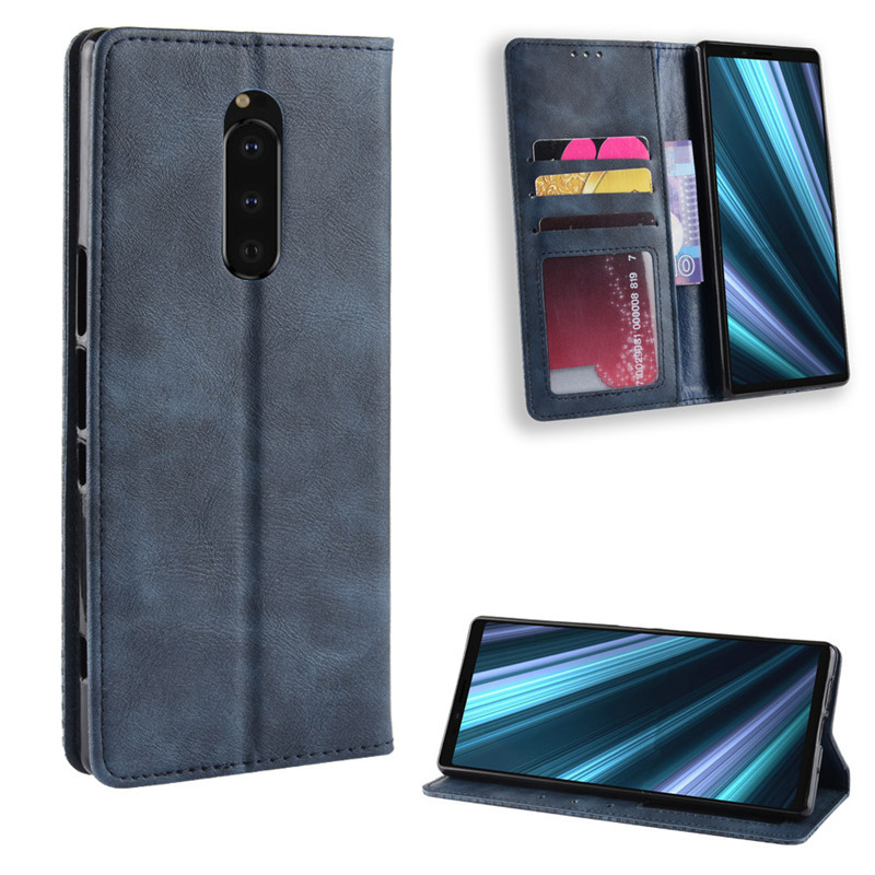 Flip Case for Sony Xperia 1 5 10 II III Wallet Leather Phone Case Shockproof Durable Retro Case