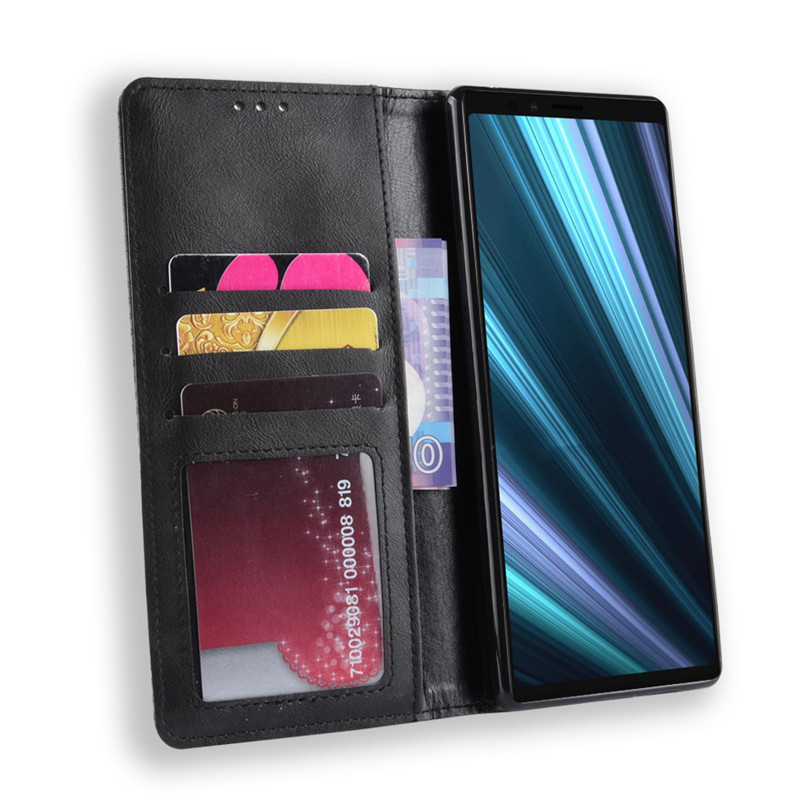 Flip Case for Sony Xperia 1 5 10 II III Wallet Leather Phone Case Shockproof Durable Retro Case